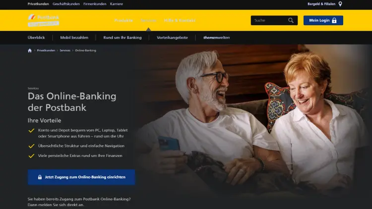 Postbank-Banking und Brokerage Service und Funktionen