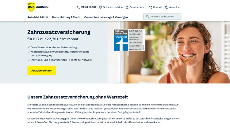 HUK COBURG Zahnzusatzversicherung – Leistungen & Vergleich