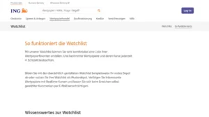 ING DiBa Watchlist - Anleitung für App und Desktop