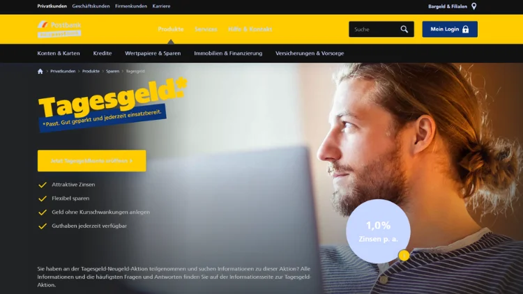 Postbank Tagesgeld – Top-Tagesgeldkonto im Überblick