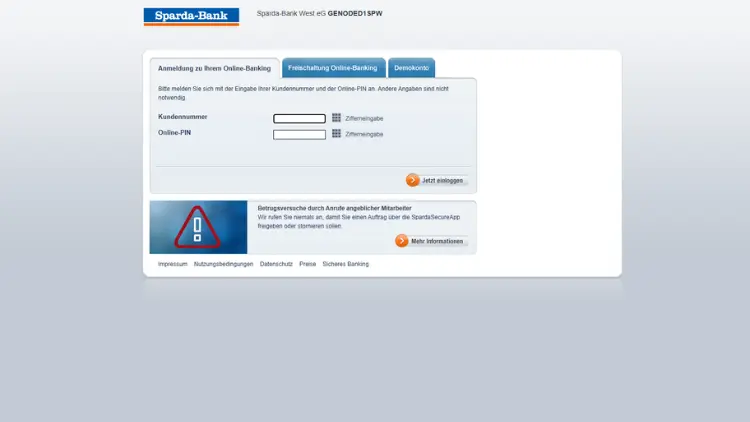 Sparda-Bank West Online Banking Login