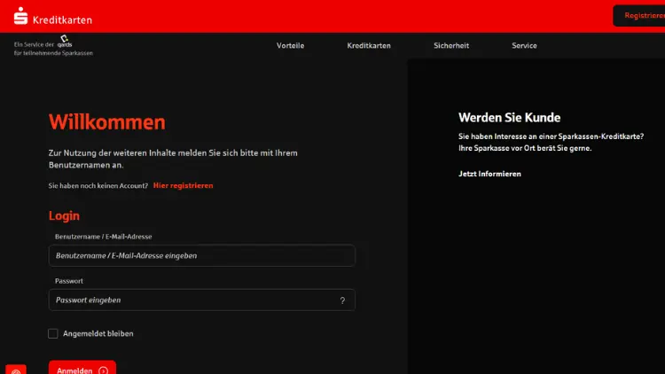 Sparkasse Kreditkarte _ Online-Banking Login