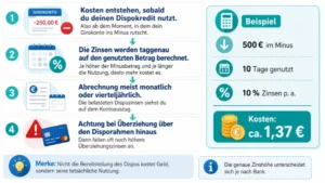 Dispozinsen: Ab wann fallen Kosten für den Dispokredit an?