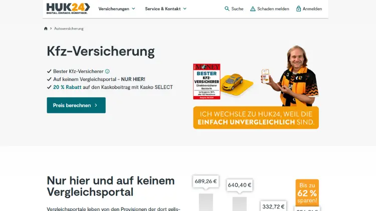 HUK24 Kfz-Versicherung – Leistungen & Vergleich