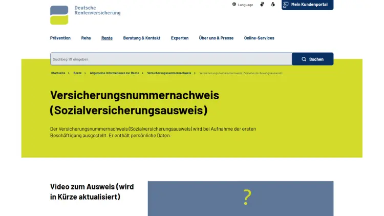 Sozialversicherungsausweis verloren – Melden & neu beantragen