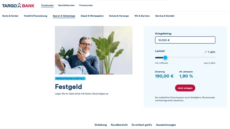 TARGOBANK Festgeld – Zinsen, Konditionen und Vergleich